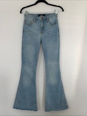 Hollister High-Rise Vintage Flare Jeans W26 L32 Light Wash Stretch